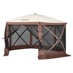 VEVOR Pop Up Gazebo Tent, Pop-Up Screen Tent 6 Sided Canopy Sun Shelter with 6 Removable Privacy Wind Cloths & Mesh Windows VEVOR Pop Up Gazebo Tent, Pop-Up Screen Tent 6 Sided Canopy Sun Shelter with 6 Removable Privacy Wind Cloths & Mesh Windows