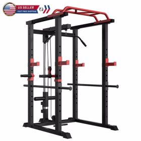 Power Cage Squat Rack Stands Gym Equipment 1000-Pound Capacity Exercise Olympic Power Cage Squat Rack Stands Gym Equipment 1000-Pound Capacity Exercise Olympic